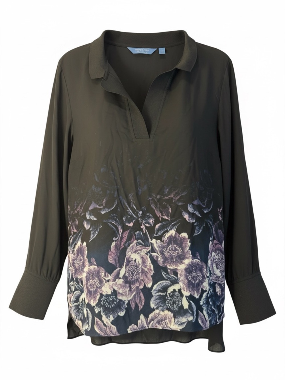 Simply Vera Vera Wang black floral blouse XL